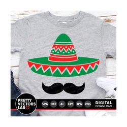 Sombrero Svg, Mexican Hat Svg, Mustache Svg, Cinco de Mayo Svg Dxf Eps Png, Mexico Cut Files, Fiesta, Funny Kids Clipart