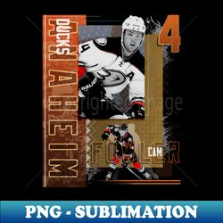 Cam Fowler Hockey Paper Poster Ducks  2 - Vintage Sublimation PNG Download - Perfect for Sublimation Mastery