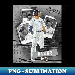 Aaron Hicks baseball Paper Poster Yankees 5 - Trendy Sublimation Digital Download - Vibrant and Eye-Catching Typography