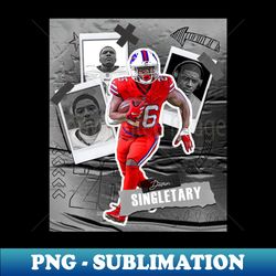 Devin Singletary football Paper Poster Bills 5 - PNG Transparent Digital Download File for Sublimation - Unleash Your Creativity