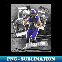 TJ Hockenson football Paper Poster Vikings 5 - Instant PNG Sublimation Download - Perfect for Personalization