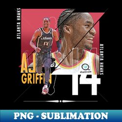 AJ Griffin Basketball Paper Poster Hawks 4 - Instant Sublimation Digital Download - Bring Your Designs to Life