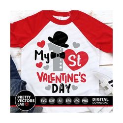 My 1st Valentine's Day Svg, Baby Cut Files, Newborn Svg, Kids, Boys Valentines Day Svg, Valentine Quote Svg Dxf Eps Png,