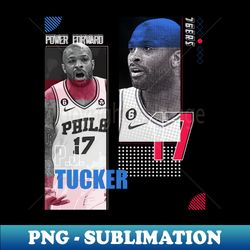 PJ Tucker basketball Paper Poster 76ers 7 - Modern Sublimation PNG File - Enhance Your Apparel with Stunning Detail