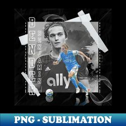 Benjamin Bender Soccer Paper Poster Charlotte 3 - Instant PNG Sublimation Download - Bold & Eye-catching