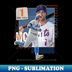 Jeff McNeil baseball Paper Poster Mets 6 - PNG Transparent Sublimation Design - Enhance Your Apparel with Stunning Detail