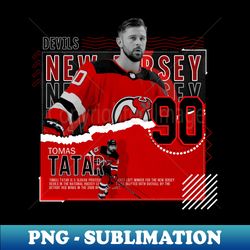 Tomas Tatar Hockey Paper Poster Devils - PNG Transparent Sublimation Design - Stunning Sublimation Graphics
