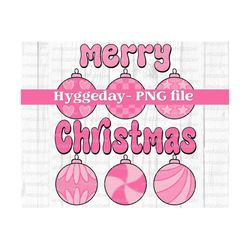 merry christmas png, digital download, sublimation, sublimate, holidays, baubles, balls, ornament, checker, christmas tree, pink