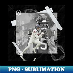 Chris Moore Football Paper Poster Texans 3 - Signature Sublimation PNG File - Perfect for Creative Projects