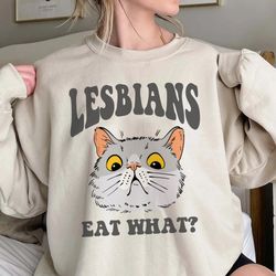 Lesbians Eat What Shirt, Women's Subtle Lesbian Pride Shirt, Funny LGBTQ Sweatshirt, Lesbian Gifts For Girlfriend, Funny