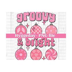 groovy and bright png, digital download, sublimation, sublimate, holidays, baubles, balls, ornament, checker, christmas, peace, hippie, pink
