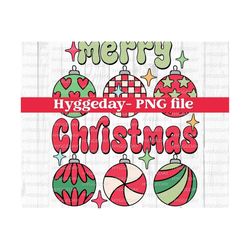 merry christmas png, digital download, sublimation, sublimate, holidays, baubles, balls, ornament, checker, christmas tree, retro