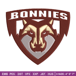 St Bonaventure Bonnies embroidery design, St Bonaventure Bonnies embroidery, Sport embroidery, NCAA embroidery.