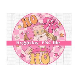 Ho Ho Ho PNG, Digital Download, Sublimation, Sublimate, Christmas, Santa, cute, retro, pink