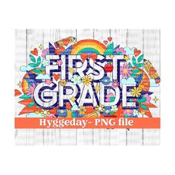 1st Grade Png, Sublimation Download, first grade, back to school, teacher, leopard, retro, sublimate,