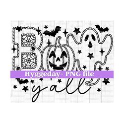 Boo PNG, Digital Download, Sublimation, Sublimate, Halloween, cute, retro, western, country,  kids, fall, pumpkin, ghost, one color design