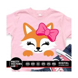 Fox Face Svg, Girls Birthday Svg, Fox Cut Files, Woodland Animal Svg Dxf Eps Png, Kids Shirt Design, Baby Clipart, Fores