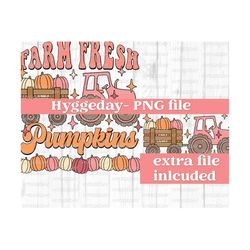 Farm Fresh Pumpkins PNG, Digital Download, Sublimation, Sublimate, cute, retro, western, country, kids, tractor, farmer, patch