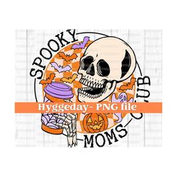 Spooky Moms Club PNG, Digital Download, Sublimation, Sublimate, Halloween, skull, skellie, skeleton, witch, coffee, caffeine, bats, checker