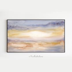 Samsung Frame TV Art Sunset Sunrise Ocean Seascape Dawn Twilight Sky Watercolor, Downloadable Digital Download Art
