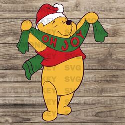 Winnie The Pooh Christmas Oh Joy SVG Cutting Digital File SVG EPS DXF PNG