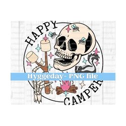 Happy Camper PNG, Digital Download, Sublimation, Sublimate, mosquito, indoors, nature, camp, skunk, camp fire, funny, skull, skeleton,