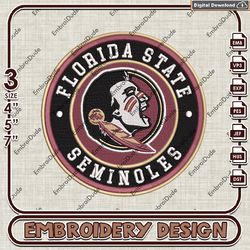 NCAA Logo Embroidery Files, NCAA Florida State Seminoles Embroidery Designs, Florida State Machine Embroidery Design