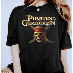 Disney Pirates of the Caribbean Skull and Swords Logo Shirt, Magic Kingdom Holiday Unisex T-shirt Family Birthday Gift A