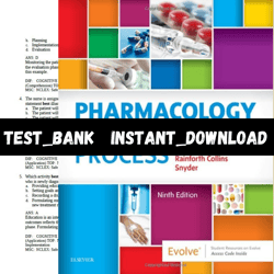 Test Bank for Pharmacology and the Nursing Process 9th Edition Linda Lilley PDF | Instant Download | All Chapters Includ