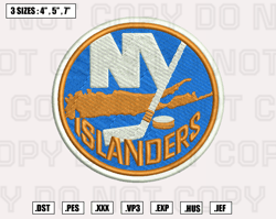 New York Islanders Embroidery Designs, Machine Embroidery Files, NFL Embroidery Files