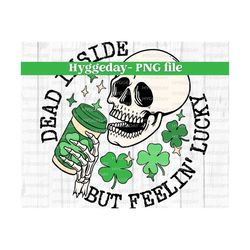 St. Patrick's Day PNG, Digital Download, Sublimate, Sublimation, skull, skellie, coffee,