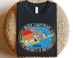 Disney Pixar Toy Story Buzz Lightyear To Infinity & Beyond Retro Shirt, WDW Trip Unisex T-shirt Family Birthday Gift Adu