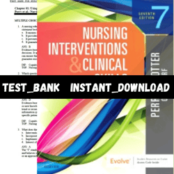 Test Bank for Nursing Interventions & Clinical Skills, 7th Edition Potter PDF | Instant Download | All Chapters Included