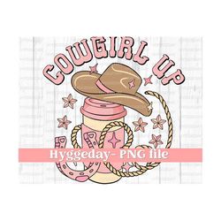 Cowgirl PNG, Digital Download, Sublimate, Sublimation, coffee, country, western, rodeo, pink, retro, vintage, preppy