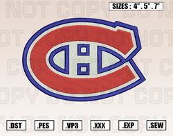 Montreal Canadiens Embroidery Designs, NFL Embroidery Design File Instant Download