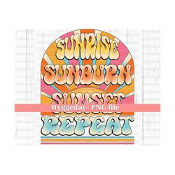 Retro Sunrise Sunburn Sunset PNG, Digital Download, Sublimate, 70s, groovy, Summer, Beach, Cruise, Sunshine, Sun,