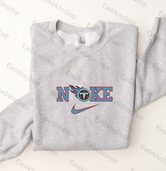 Nike x Tennessee Titans Embroidered Sweatshirt, Nike Embroidered Sweater, Ncaa Hoodie, Unisex Shirt