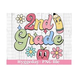 2nd grade Grade Png, Sublimation Download, second grade, back to school, teacher, vintage, retro, sublimate,