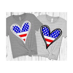 American Flag Doodle Heart SVG DXF PNG, 4th of July Svg, America, Independence Day Svg, Patriotic, Cricut, Sublimate, Silhouette,