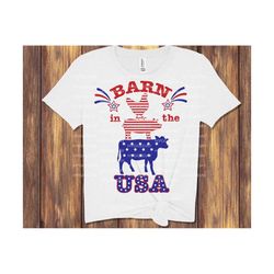 Barn in the USA Svg DXF PNG, 4th of July, america, country, farm animals, patriotic, cricut, sublimate, silhouette,