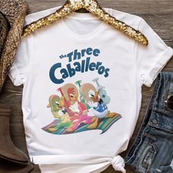 Disney The Three Caballeros Classic Donald Duck Jose Carioca Panchito Pistoles Shirt, Unisex T-shirt Birthday Gift Kid T