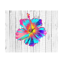 Hibiscus PNG, Sublimation, tropical, aloha, tie dye, watercolor, vacation, beach, summer, sun, file for sublimate