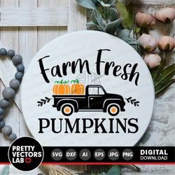 Farm Fresh Pumpkins Truck Svg, Vintage Truck Svg Dxf Eps Png, Fall Sign Cut Files, Autumn Farmhouse Svg, Pumpkins Clipar