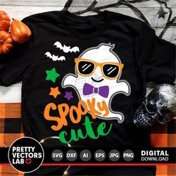 Spooky Cute Svg, Halloween Cut Files, Boy Ghost Svg, Dxf, Eps, Png, Boys Svg, Halloween Costume, Kids Svg, Baby Clipart,