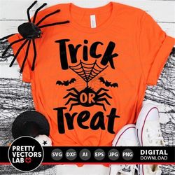 Trick or Treat Svg, Halloween Cut Files, Spiderweb Svg Dxf Eps Png, Spooky Sign Svg, Halloween Shirt Design, Fall Clipar