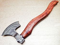 custom handmade forged damascus steel axe