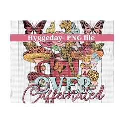 Coffee PNG, Digital Download, Sublimation, Sublimate, Design, printable, spring, floral, butterfly, cheetah, leopard, pastel, coffee