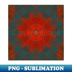 Mosaic Kaleidoscope Flower Orange and Teal - Creative Sublimation PNG Download - Capture Imagination with Every Detail