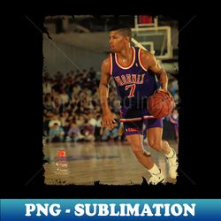 Kevin Johnson  Kevin Johnson Vintage Design Of Basketball  70s - Vintage Sublimation PNG Download - Enhance Your Apparel with Stunning Detail