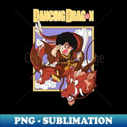 Dancing Dragon-R - Vintage Sublimation PNG Download - Perfect for Sublimation Mastery